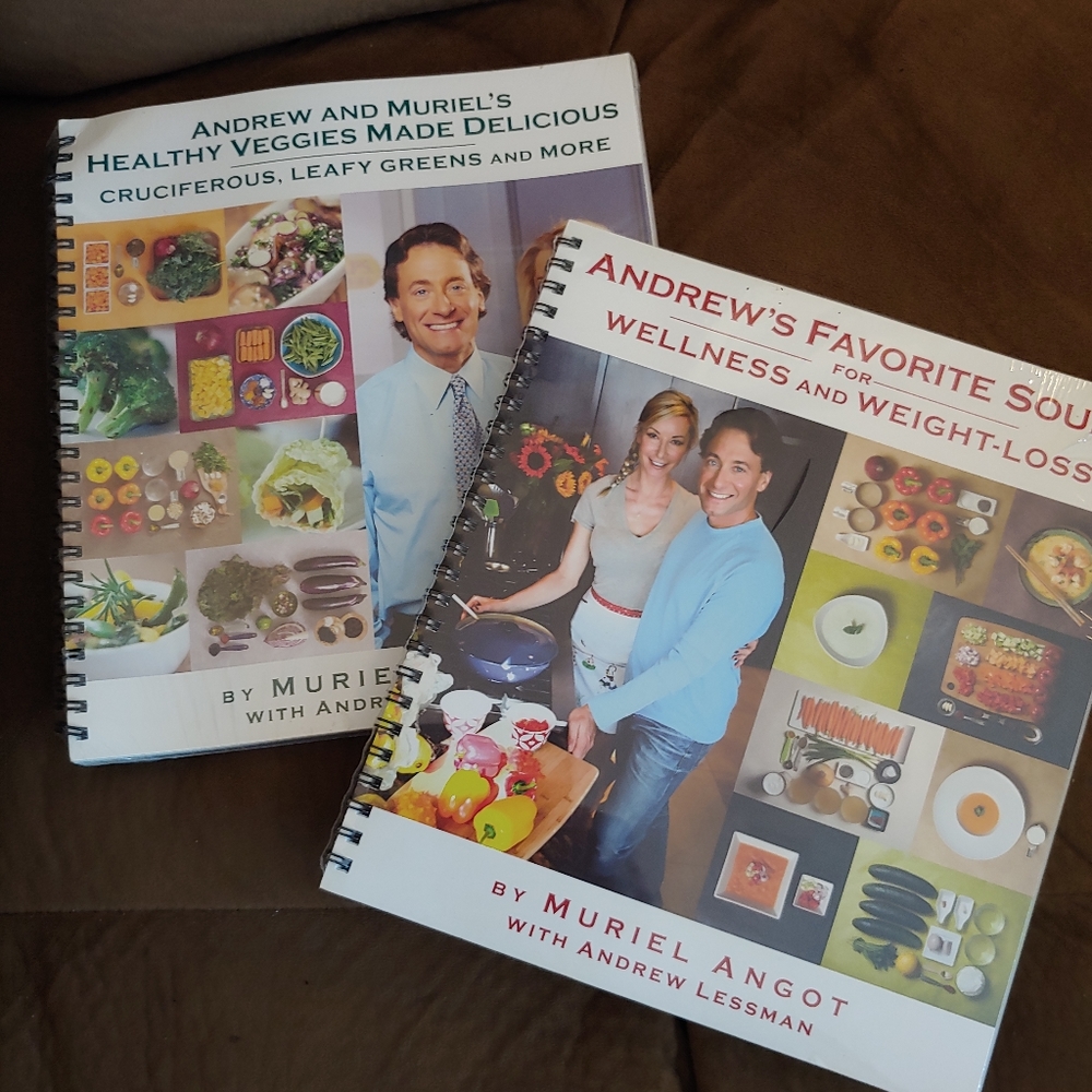 Set of 2 Andrew Lessman/Muriel Angot cookbooks
